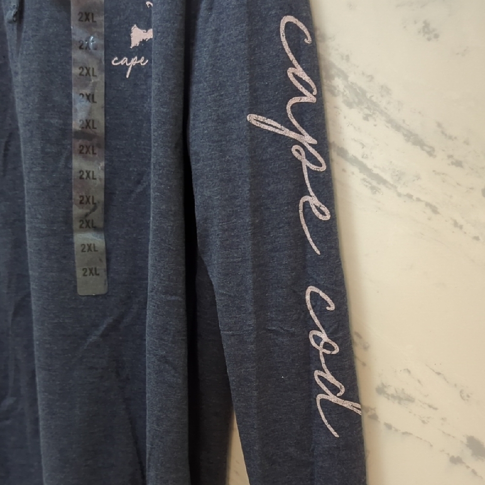 Cape Cod Navy Long Sleeve Women's Top - Picture 3 of 12